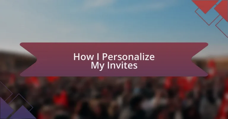 How I Personalize My Invites