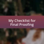 My Checklist for Final Proofing