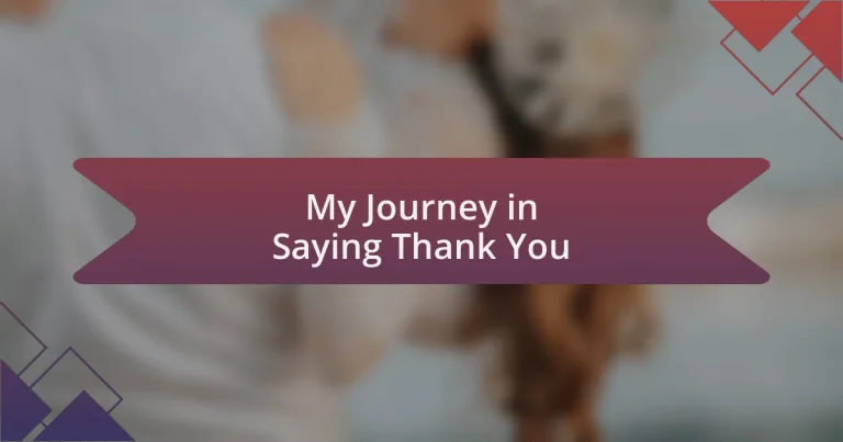 My Journey in Saying Thank You